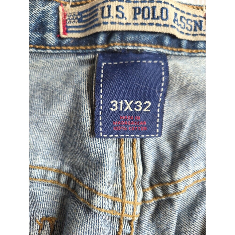 US Polo Assn Carpenter Jeans 31 X 32 Relaxed Wide Leg Distressed Vintage - Picture 7 of 16